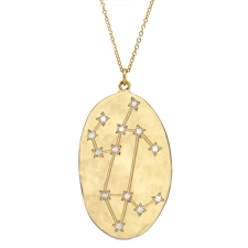 Leo 14k Gold Diamond Constellation Astrology Necklace