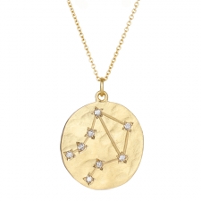 Libra 14k Gold Diamond Constellation Astrology Necklace