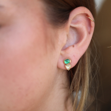 Orbit Emerald Diamond Pyramid Earrings Image