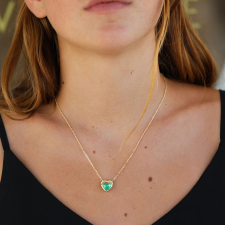 Emerald Heart Diamond Halo Necklace Image