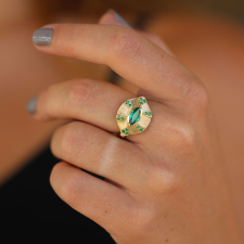 Talisman Engraved Starlight Emerald Ring Image