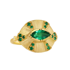 Talisman Engraved Starlight Emerald Ring
