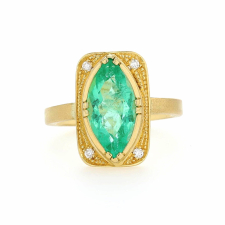 Gold Marquise Emerald Diamond Ring Image