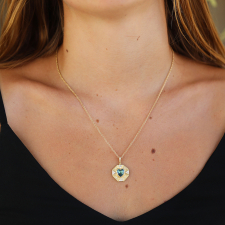 Talisman Heart Tourmaline Diamond Engraved  Necklace Image