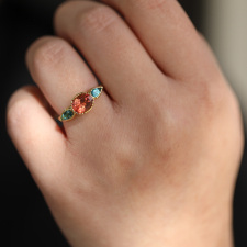 Petal Sunstone Tourmaline Ring Image