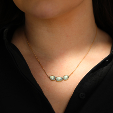 Triple Orbit Aquamarine Gold Necklace Image