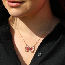 Tourmaline Butterfly with Garnet and Spinel Necklace Image