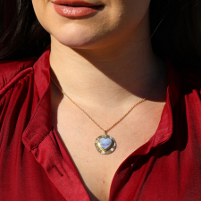 Engraved Boulder Opal Heart Necklace Image