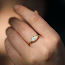 Marquise Opal 18k Gold Ring