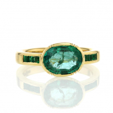 Emerald Orbit 18k Gold Band Ring