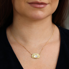 Rainbow Moonstone 18k Gold Stargaze Necklace