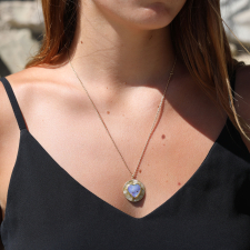Engraved Boulder Opal Heart Necklace Image