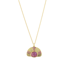 Pink Sapphire Sun Ray Necklace