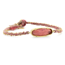 Icicle Pink Tourmaline Silk 18k Gold Bracelet Image