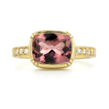 Pink Tourmaline Orbit Diamond Band Ring Image