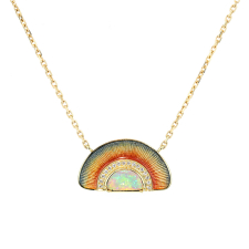 Sunrise Boulder Opal Enamel Diamond Image