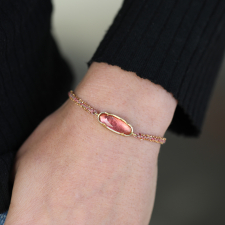 Icicle Pink Tourmaline Silk 18k Gold Bracelet