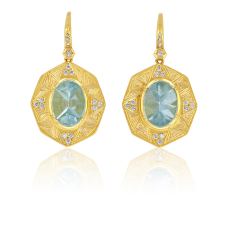 Talisman Shield Aquamarine Earrings Image