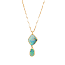 Australian Opal 18k Rose Gold Drop Necklace