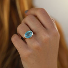 Rose Gold Aquamarine Ring