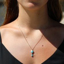 Australian Opal 18k Rose Gold Drop Necklace Image
