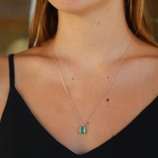 Teardrop 18k Rose Gold Emerald Necklace Image