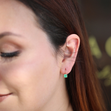 Small Emerald Lever Back Earrings