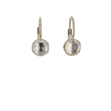 Rose Cut Diamond 18k White Gold Lever Back Earrings Image