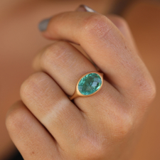 Oval 18k Rose Gold Green Tourmaline Ring