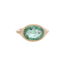 Oval 18k Rose Gold Green Tourmaline Ring