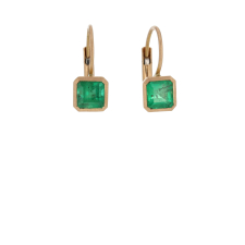 Small Emerald Lever Back Earrings