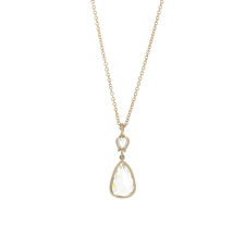 Rose Cut Diamond 18k White Gold Necklace Image