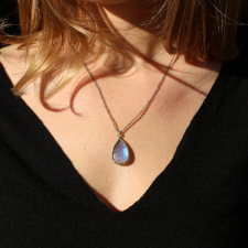 Caged Labradorite Teardrop Necklace