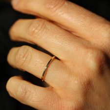 Hammered 14k Gold Thin Band Ring