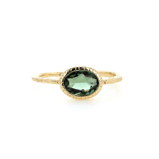 Oval Green Tourmaline 14k Gold Ring Image