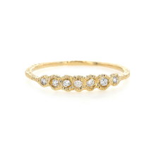 Seven Diamond 14k Gold Lace Band Ring Image