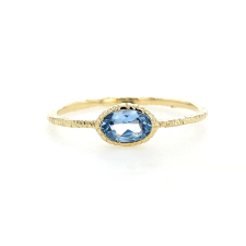 Textured Blue Topaz 14k Gold Ring Image