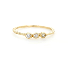 Textured Triple Diamond Gold Ring Image