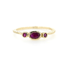 Triple Ruby 14k Gold Ring Image
