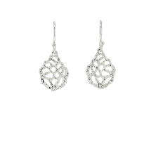 Silver Etched Lace Grape Drop Earrings