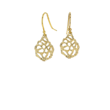 Gold Etched Lace Grape Drop Earrings Image
