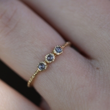 Triple Greyish Brown Diamond Yellow Gold Ring Image