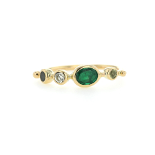 Green Tourmaline, Emerald, Yellow Tourmaline and Diamond Simple  Image