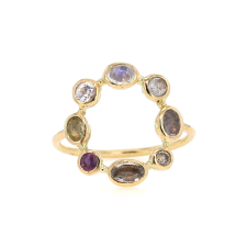 Sapphire, Moonstone, Ruby and Diamond Circle Ring Image