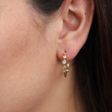 Light Pink Sapphire, Sea Pearls and Diamond Hoop Earrings Image