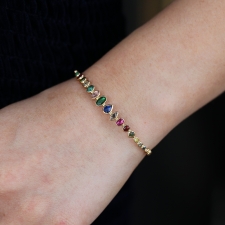 Multi Gemstone Bangle Bracelet Image