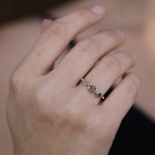 Garnet, Blue Sapphire and Diamond Simple Ring Image