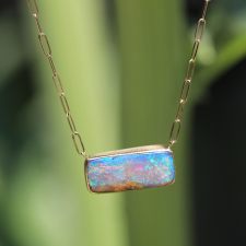 Rectangular Opalized Wood Necklace Image