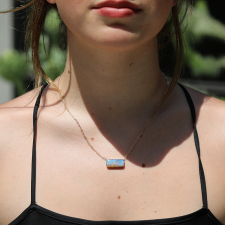 Rectangular Opalized Wood Necklace Image
