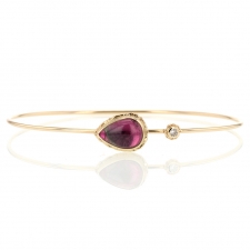 Teardrop Pink Tourmaline 14k Gold Bracelet Image